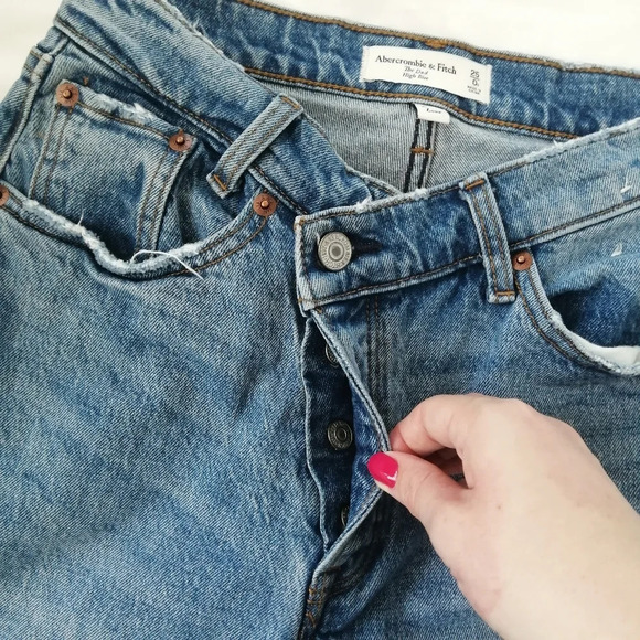 Abercrombie & Fitch Cross Waist The Dad High Rise Jeans Curve Love 0 - Picture 8 of 16